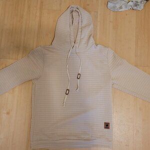 Men's XL  SIIMHWRSS Vogue  Cream Quilted Textured Hoodie  In EXCELLENT CONDITION